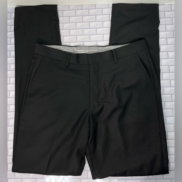 Vinci New York Mens Flat Front Adjustable Dress Pants Size 32x32 Silicone Band - Picture 8 of 11